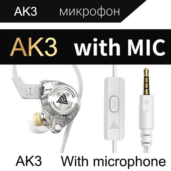 QKZ AK3 FiLe trådbundna in-ear hörlurar Vit