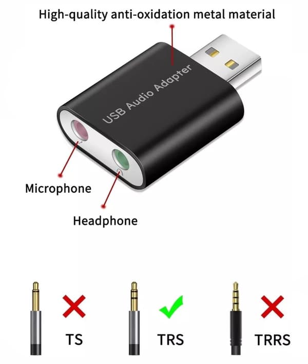 Extern USB 2.0 7.1 CH Virtuellt Ljudkort Adapter Konverterare