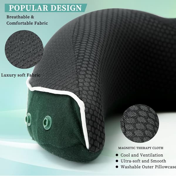 Nackkudde Memory Foam Portabel U-formad Rese Nackkudde Cervical Stödkudde (Grön)