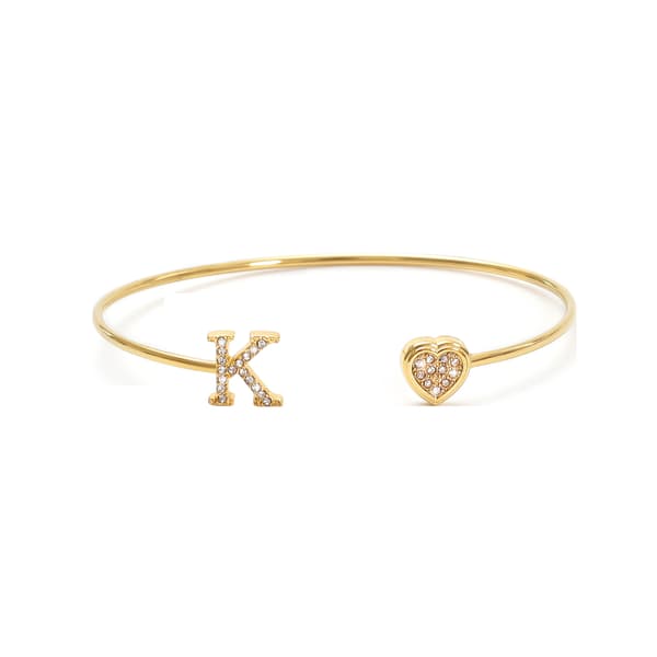 Bokstavarmbånd, 18K gullbelagt armring (K)
