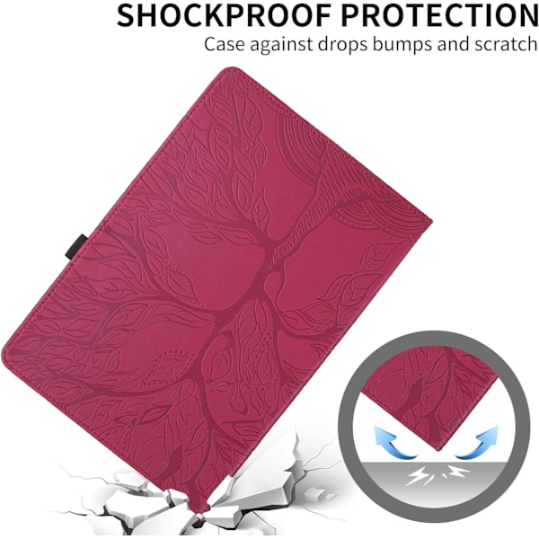 Fodral för Lenovo Tab M11 11 2024 TB330FU Trädmönster röd