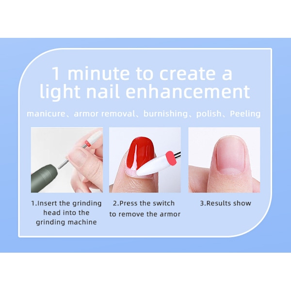 Elektrisk Nagelfräsmaskin Manikyrfilset Nagelfärgsmaskin