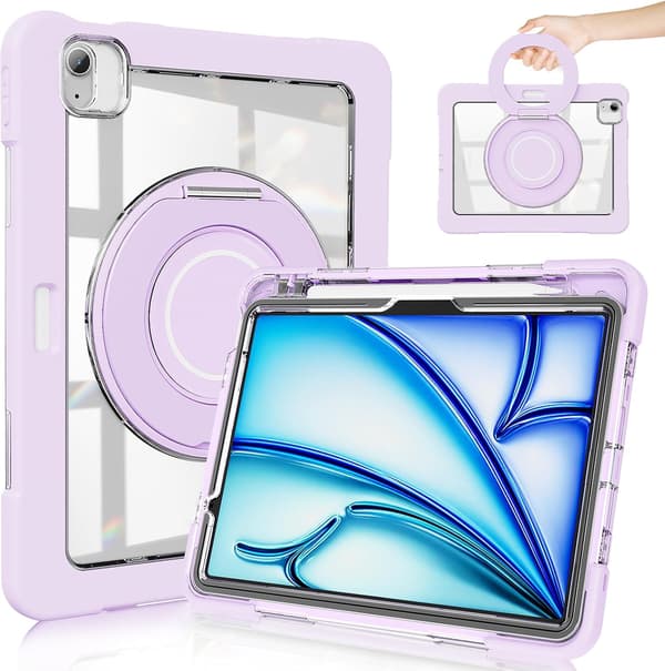 Etui til iPad Air6 11 (2024) med penneholder (Lilla)