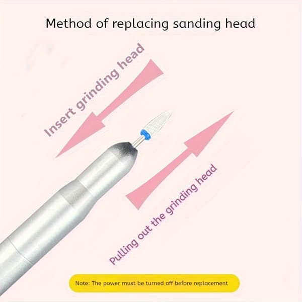 Elektrisk negleslibemaskine til manicure, pedicure og eksfoliering (hvid)