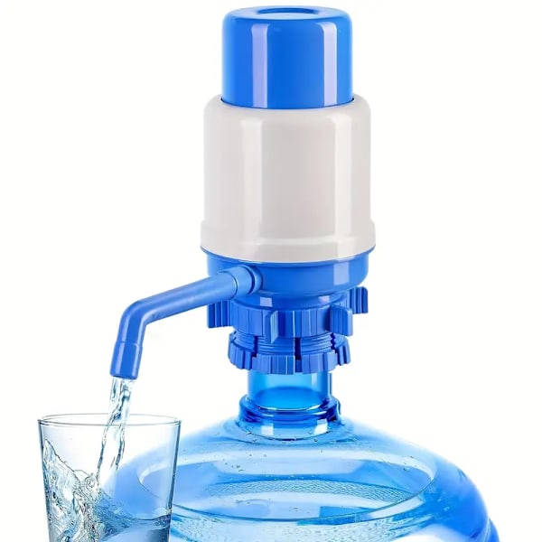 1 st blå handdriven vattenpumpsdispenser för dricksvattenflaska med vattenstoppventil BPA-fri