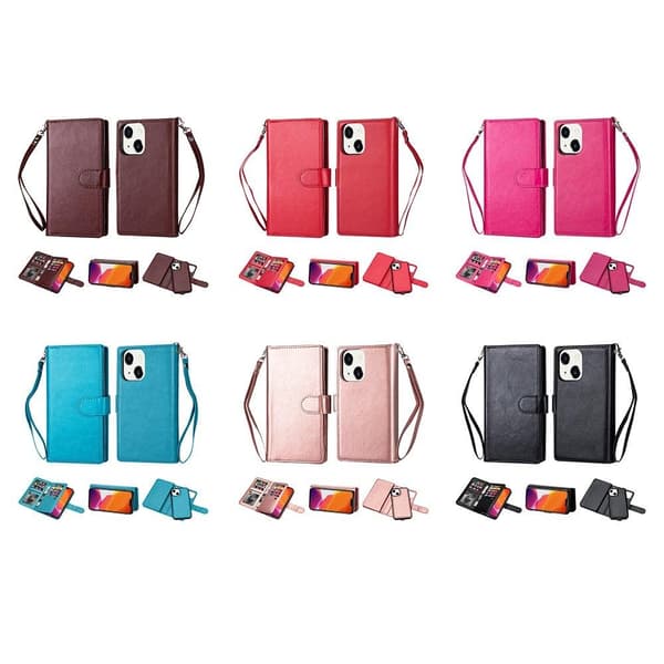 iPhone 13 - Rymligt och Smart Plånboksfodral (9-Kort) Svart
