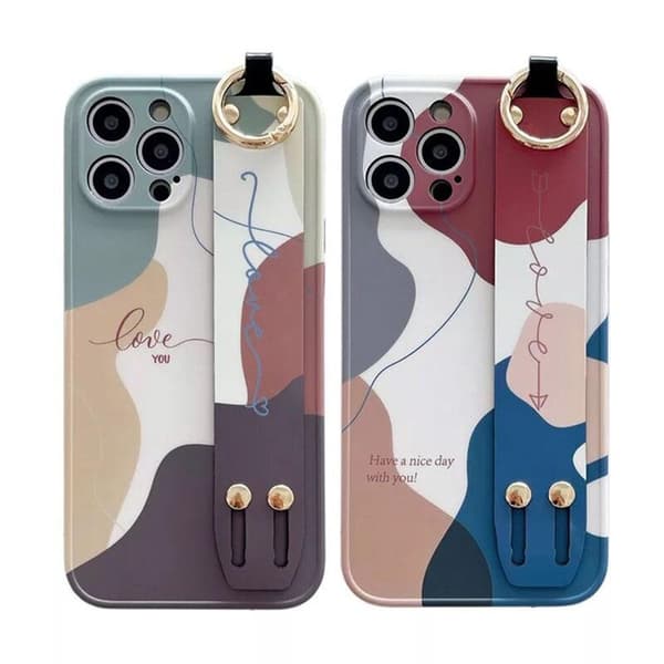 iPhone 12 Pro - Elegant Skal med Hållare Grön