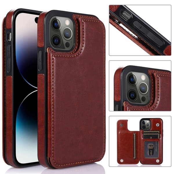 iPhone 14 Pro Max - Skal med Korthållare Svart