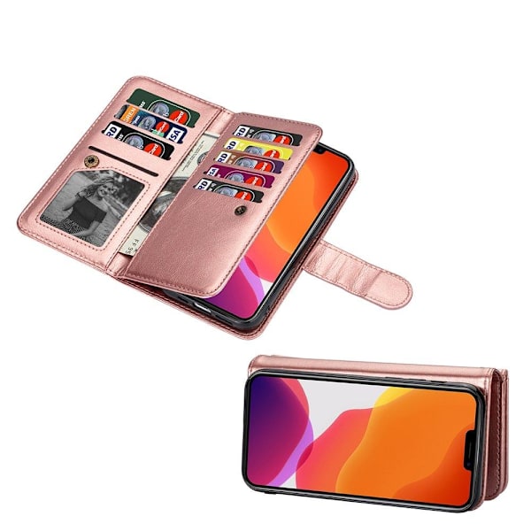 iPhone 13 Mini - 9-Kort Plånboksfodral Svart