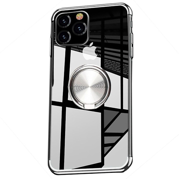 iPhone 13 Pro Max - Silikonskal med Ringhållare Silver