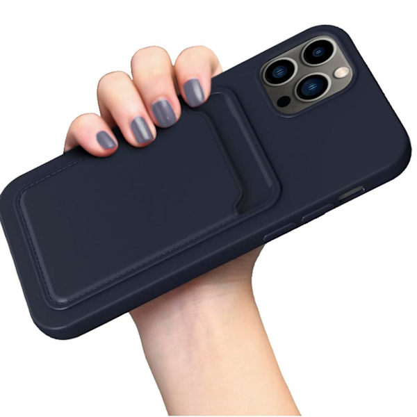 iPhone 11 Pro Max - Smart Skyddsskal med Kortfack Vinröd