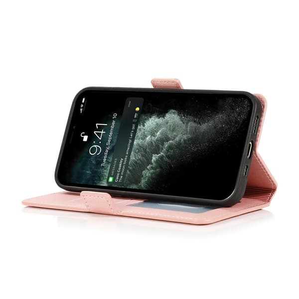 iPhone 12 Pro Max - Professionellt Smart Plånboksfodral (FLOVEME Svart