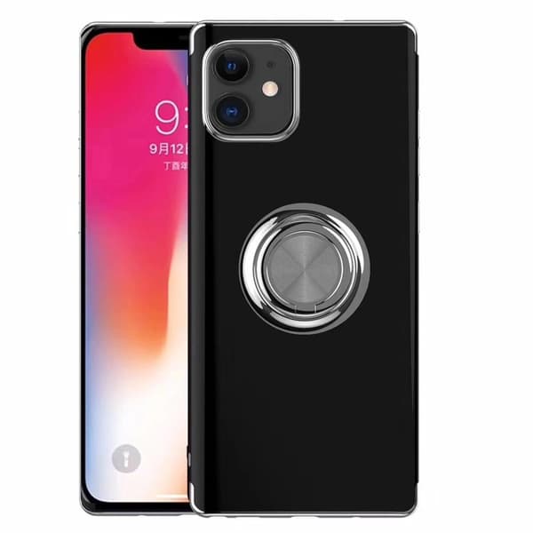 iPhone 12 Mini - Skyddsskal med Ringhållare Svart