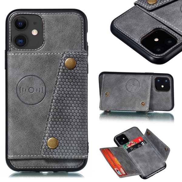 iPhone 12 - Skal med Korthållare Svart