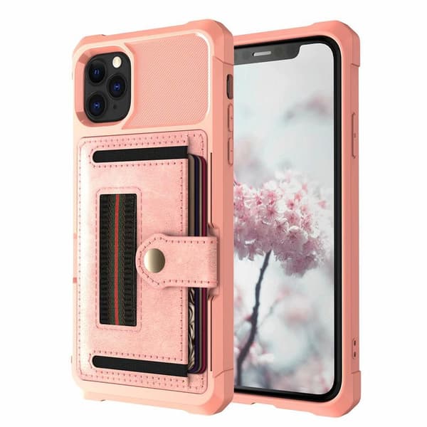 Smidigt Skal med Kortfack - iPhone 11 Pro Roséguld