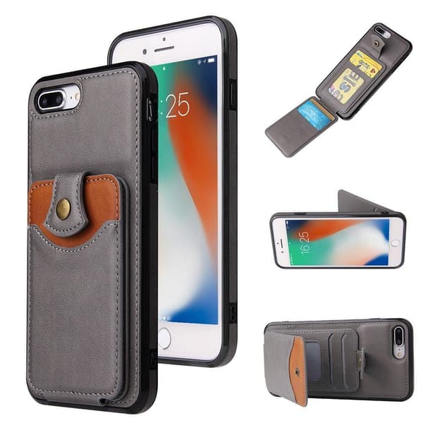 iPhone 8 Plus - Effektfullt Skal med Korthållare Röd
