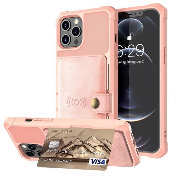 iPhone 13 Pro - Skal med Korthållare Svart