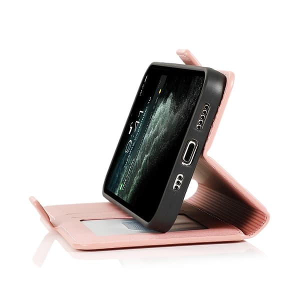 iPhone 12 Pro Max - Professionellt Smart Plånboksfodral (FLOVEME Svart
