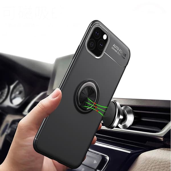 iPhone 11 Pro - Stilrent Auto Focus Skal med Ringhållare Svart/Blå