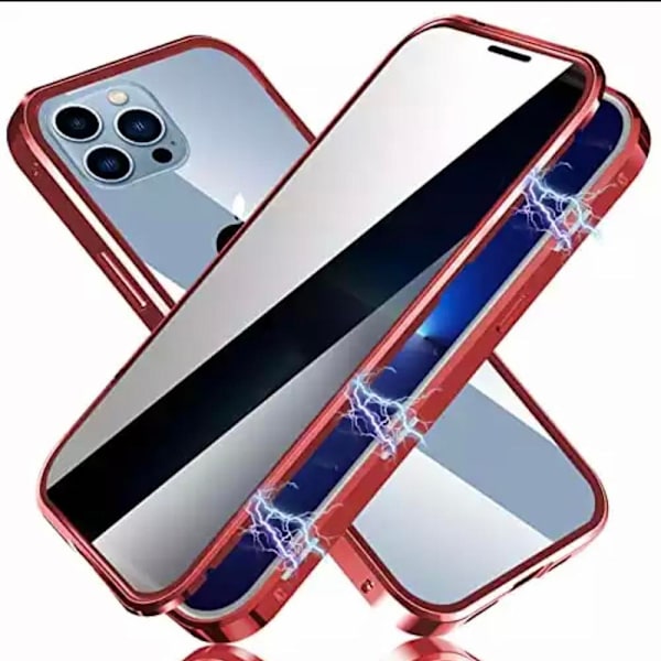 iPhone 14 Pro Max - Magnetiskt Dubbelsidigt Skal Silver