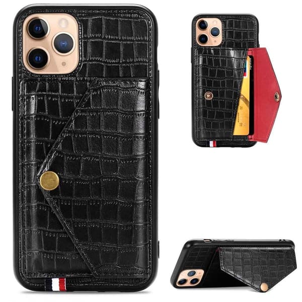 Skal med Korthållare - iPhone 11 Pro Max Brun