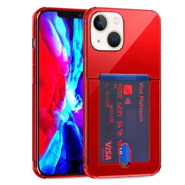 iPhone 13 - Smartt Skyddsskal med Kortfack Genomskinlig
