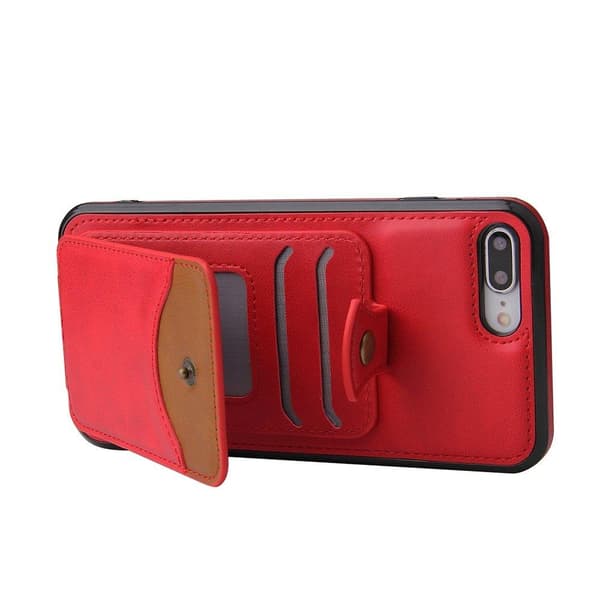 iPhone 8 Plus - Effektfullt Skal med Korthållare Röd