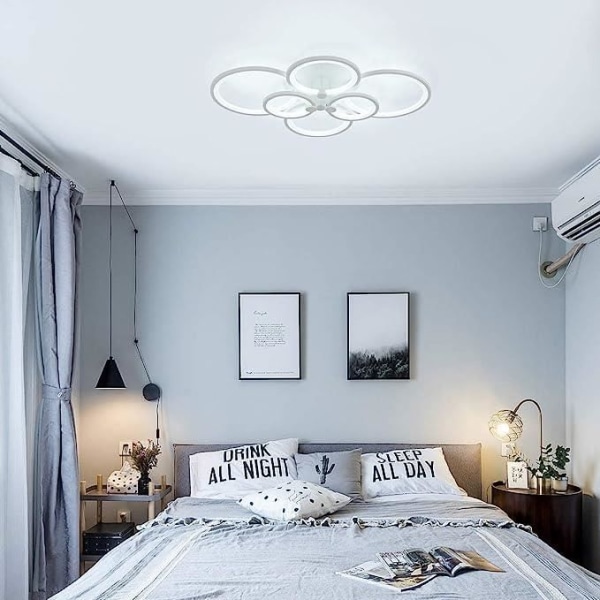 DELAVEEK LED-taklampa för vardagsrum-sovrum, 76W, 6000K, vit, Storlek: 80*56*12cm