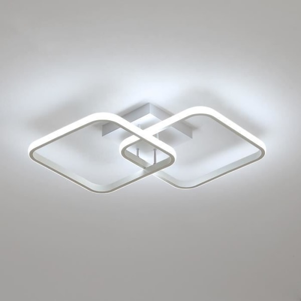 Modern LED-taklampa 42W fyrkantig ljuskrona 2 LED-taklampa för matsal Studiekök Cool White 6500K - Vit