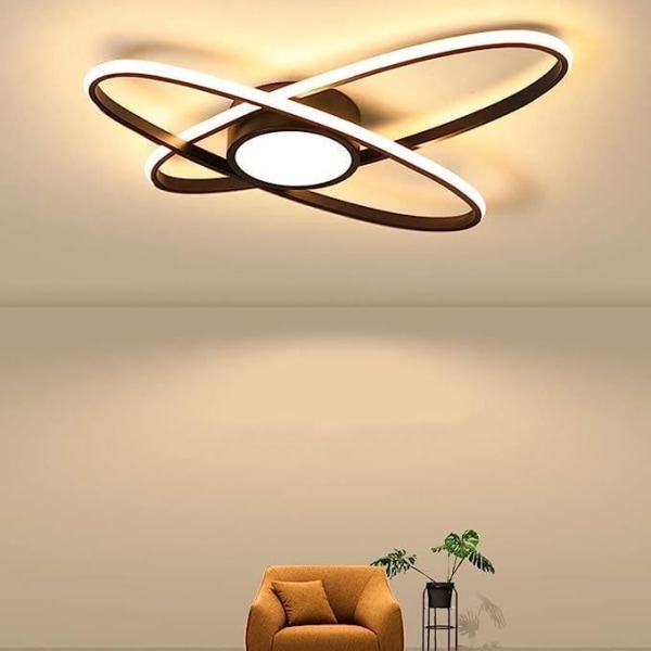 DELAVEEK Modern LED-taklampa 75W Dimbar med fjärrkontroll Ljuskronalampa för vardagsrum, sovrum, kök