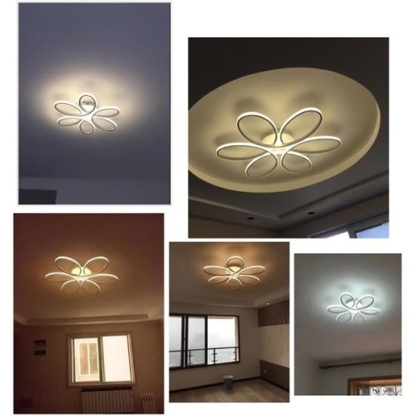 Modern LED-taklampa, dimbar, takkrona för vardagsrum, sovrum, kök, vit, D.59 * H.11 cm