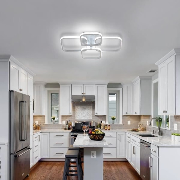 Modern fyrkantig LED-taklampa Vit Design 54W 6500K Vit armatur för kök Vardagsrum Sovrum