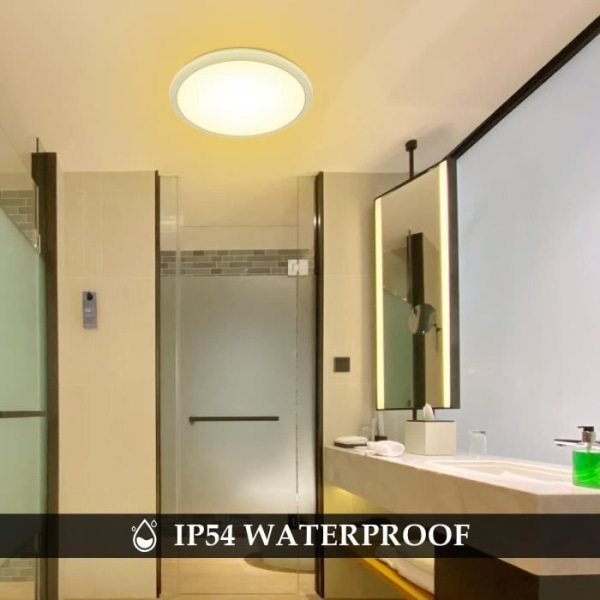 24W RGB LED-taklampa med infraröd fjärrkontroll IP54 Vattentät 3000-6500K taklampa för barns sovrum, vardagsrum, badrum