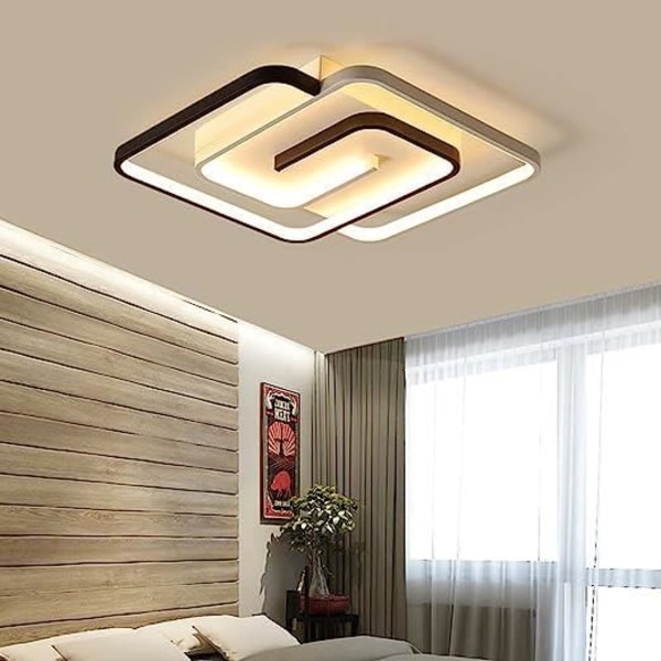 DELAVEEK Modern fyrkantig LED-taklampa, dimbar med fjärrkontroll Taklampa för sovrum, vardagsrum hall