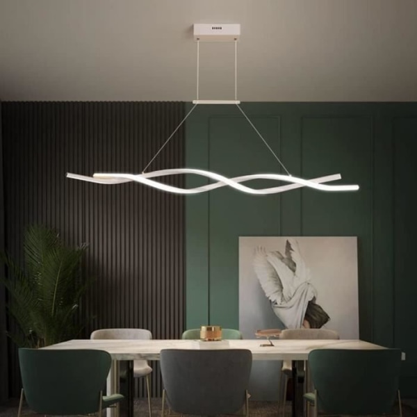 DELAVEEK Pendelljus, dimbar Modern LED-ljuskrona med fjärrkontroll för matsal Vardagsrum Kök Bar 80W