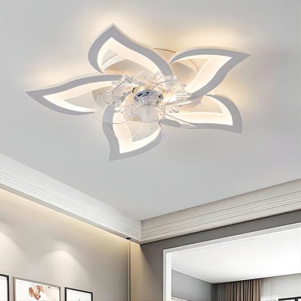 LED-takljus, dimbar fläktljuskrona med fjärrkontroll, frekvensomvandling för sovrum, vardagsrum, 50W