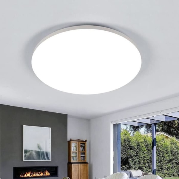LED-taklampa 30x3cm, 24W rund taklampa IP54 Vattentät, Cool White 6500K för sovrum, badrum, kök, vardagsrum, balkong