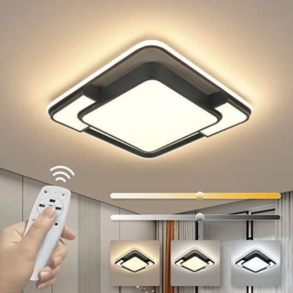 Modern fyrkantig LED-taklampa 48W ljusarmatur Dimbar taklampa med fjärrkontroll för kontor i vardagsrummet i sovrummet
