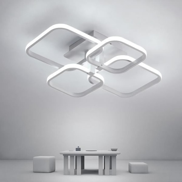 Modern fyrkantig LED-taklampa Vit Design 54W 6500K Vit armatur för kök Vardagsrum Sovrum