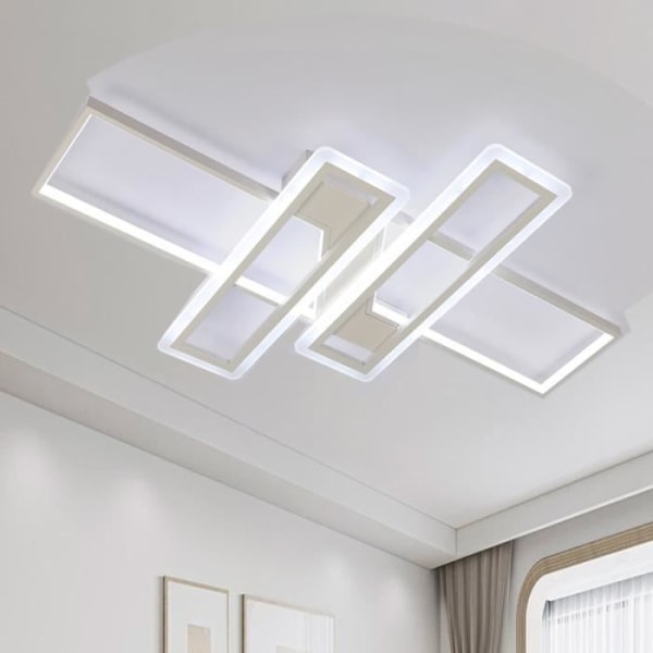Vardagsrumstaklampa med fjärrkontroll Dimbar takbelysning 3000 - 6000K Modern LED-taklampa för vardagsrum - vit