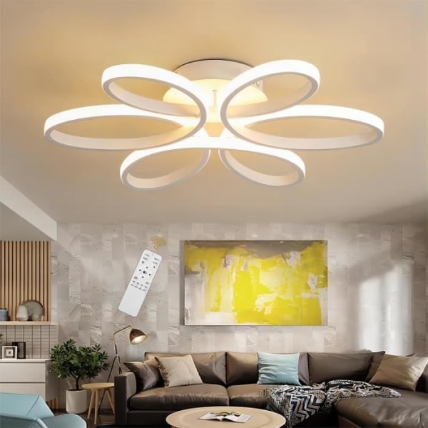 Modern LED-taklampa, dimbar, takkrona för vardagsrum, sovrum, kök, vit, D.59 * H.11 cm