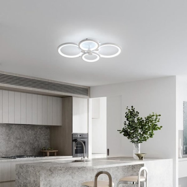 DELAVEEK Modern LED-taklampa 60W för vardagsrum, kök, hall, sovrum, 3000-6500K