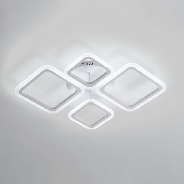 LED-taklampa, 48W akryltaklampa, modern fyrkantig ljuskrona för kök, vardagsrum, sovrum (Kallvit 6500K)