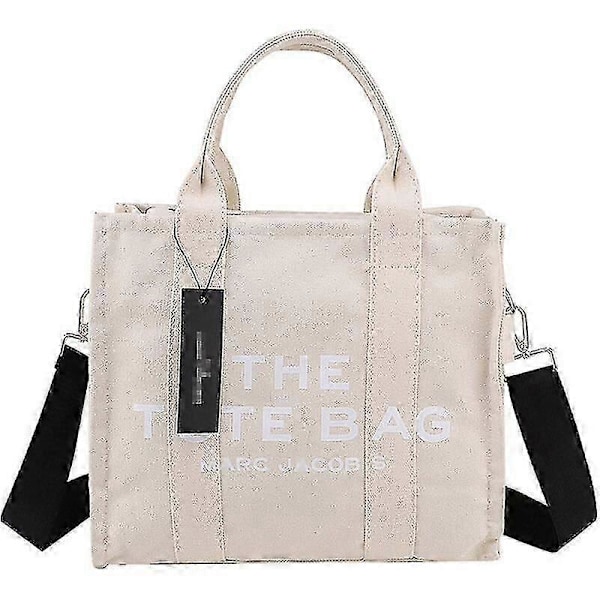 Dam Handväska Designer Laptop Tote Väska Canvas Messenger Axelremsväska GS Beige