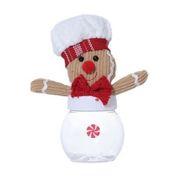 Pepparkaksformade godisburkar i plast Söta tecknade julgodislådor Återanvändbar högtidsdekor för godis kakor teförvaring White