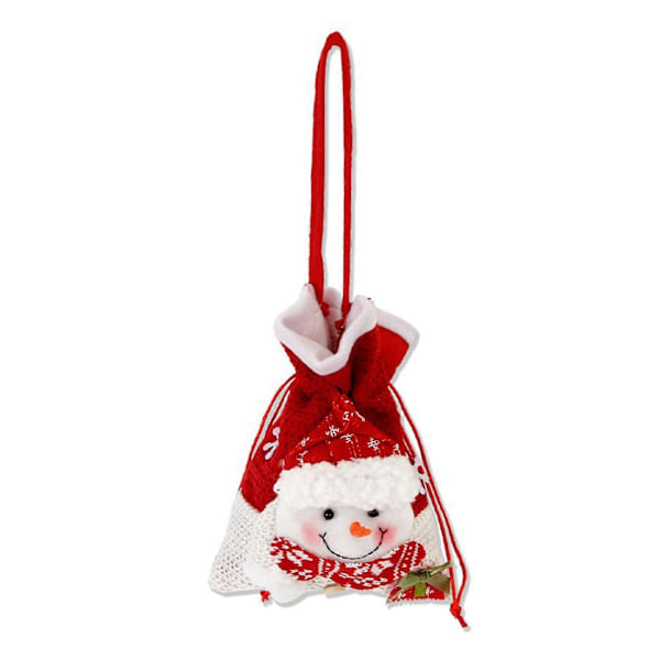 Julgodispåse Snögubbe Jultomte Ren Dockpåse Dragsko Jul Godis Hållare Presentpåsar för Julafton Snowman