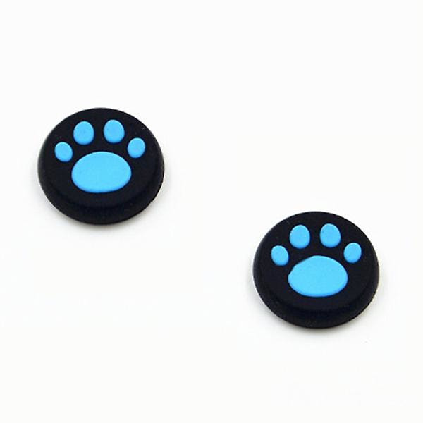 2 st Silikon Kattliknande Joystick Tumgrepp Skydd för PS3 PS4 /360 Blue