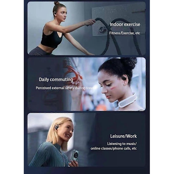 Nya Öronhängande Trådlösa Bluetooth-kompatibla Hörlurar Luftlednings Sport Löpning Brusreducering Icke-i-örat TWS Hörlurar GS black