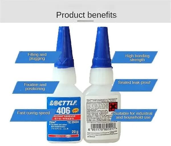 3 stk. Loctite 406 20g Lynlim