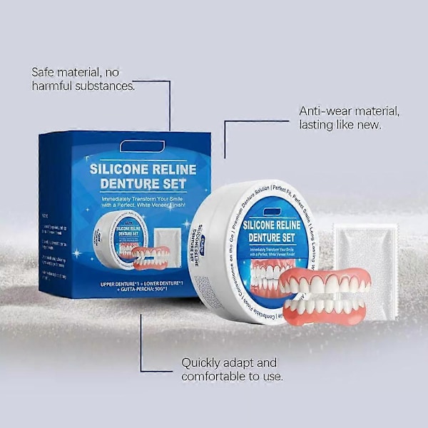 Silikon Protes Relining Kit Mjukt Säkert Och Hållbart Protes Silikon Relining Kit Bekvämt Och Fast Omedelbar Tand GS